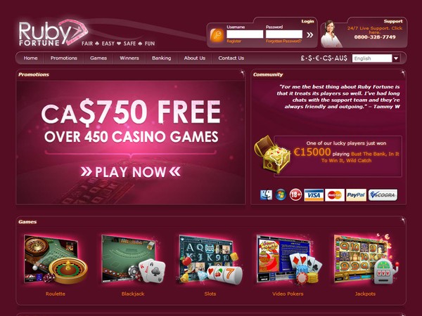 Ruby Fortune Casino Screenshot